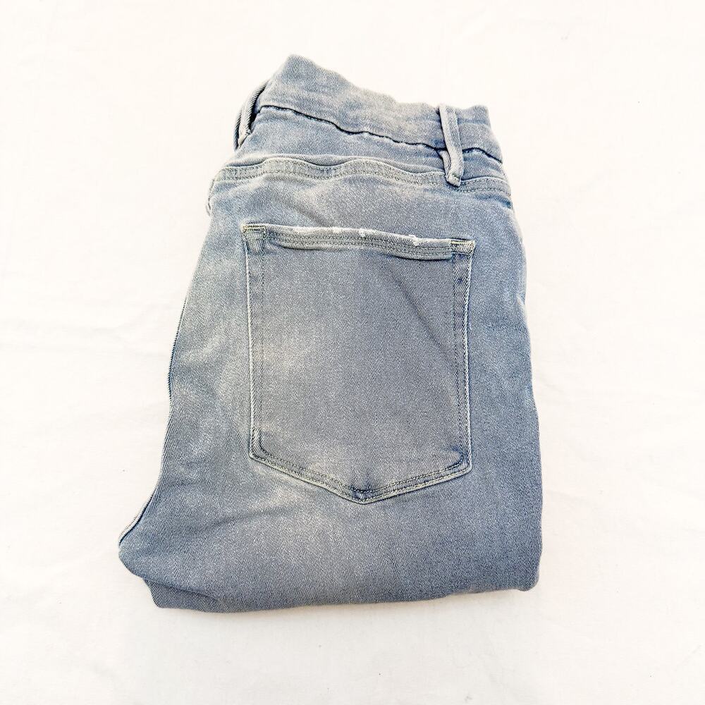 Good American Good Legs Crop Blue379 Light Wash Skinny Denim Jeans Size 10/30